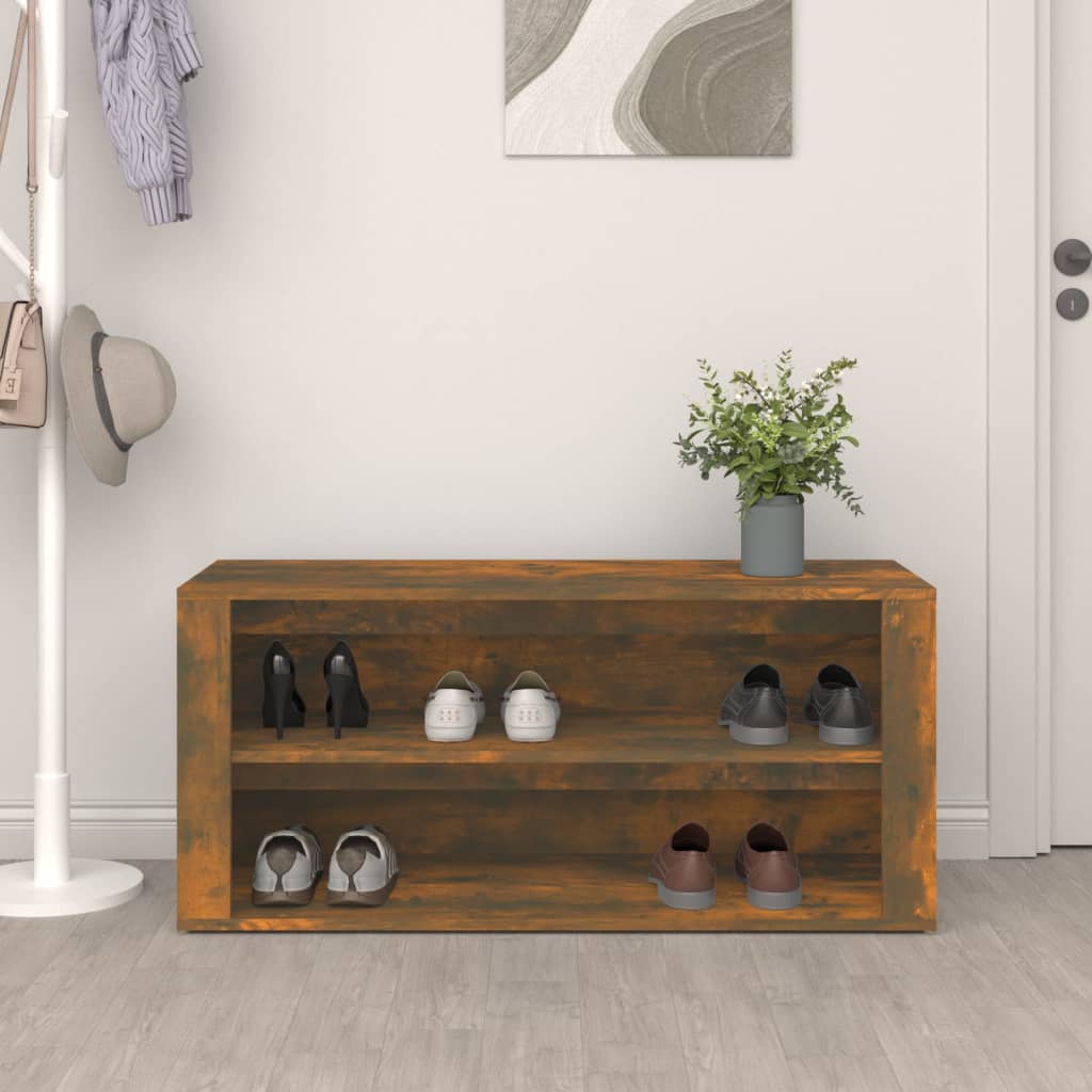 Schuhregal Weiß 100x35x45 cm Holzwerkstoff