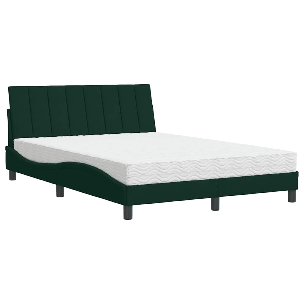 Bett mit Matratze "Hanko" Hellgrau 80x200 cm Samt