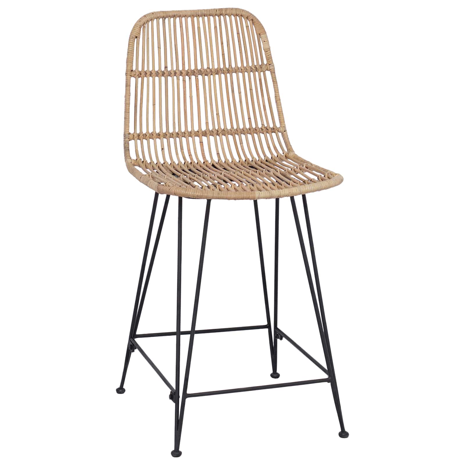 Barhocker 2 pcs Natur 44 x 54 x 96 cm Rattan und Stahl