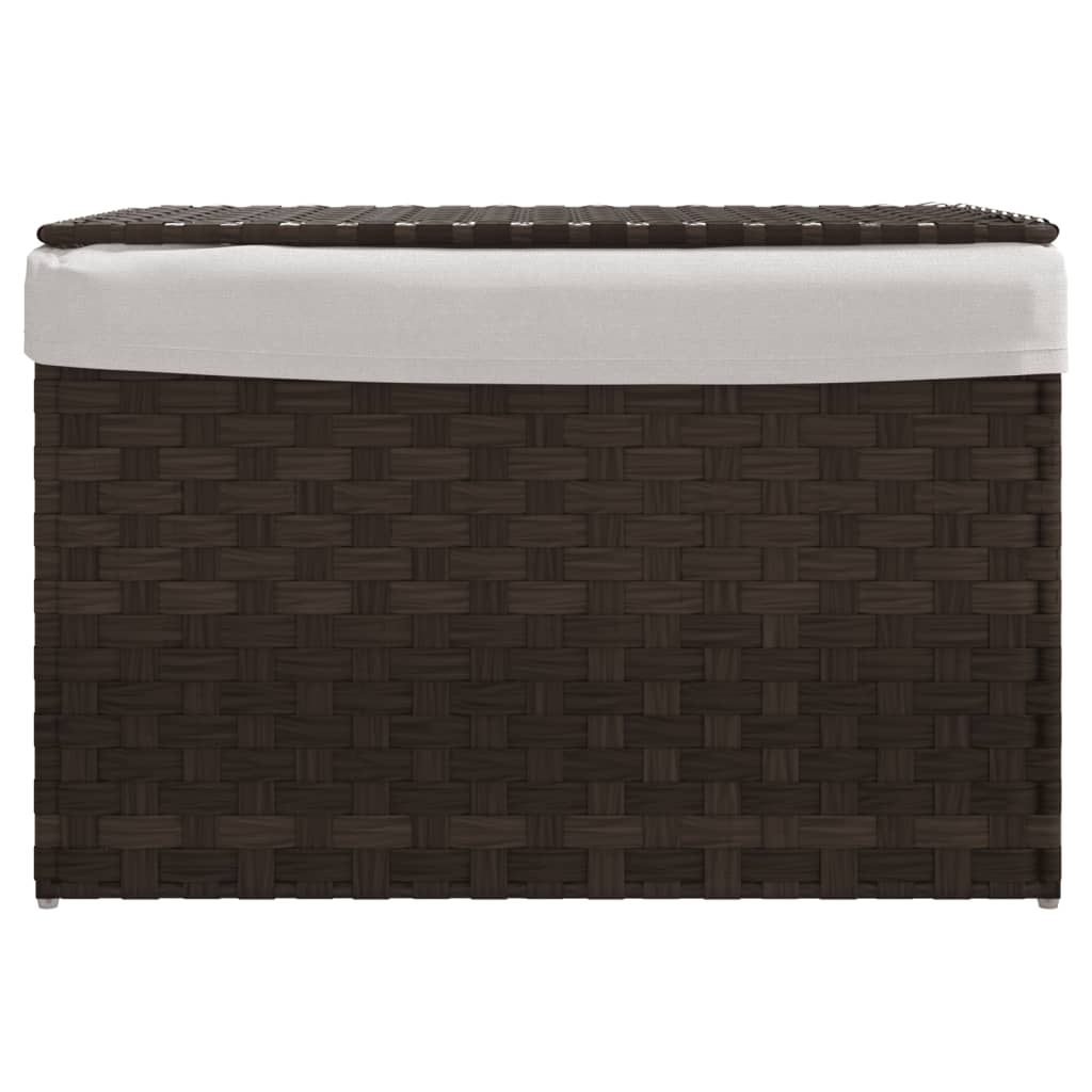 Wäschekorb mit Deckel 55,5x35x34 cm Poly Rattan