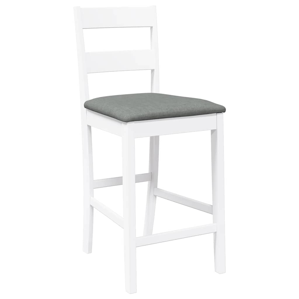 Barhocker mit Kissen 2 Stk. Braun Massivholz Gummibaum