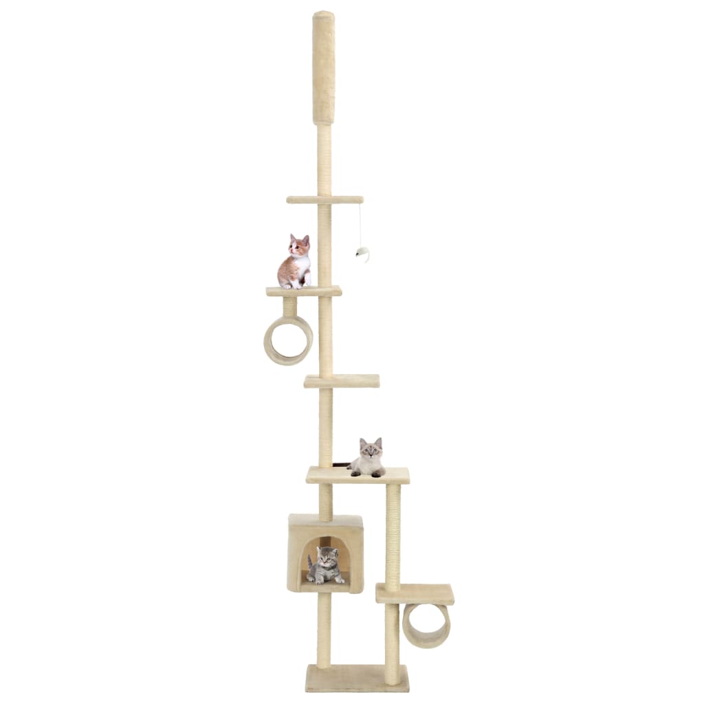 Katzenbaum mit Sisal-Kratzsäulen 260 cm Grau