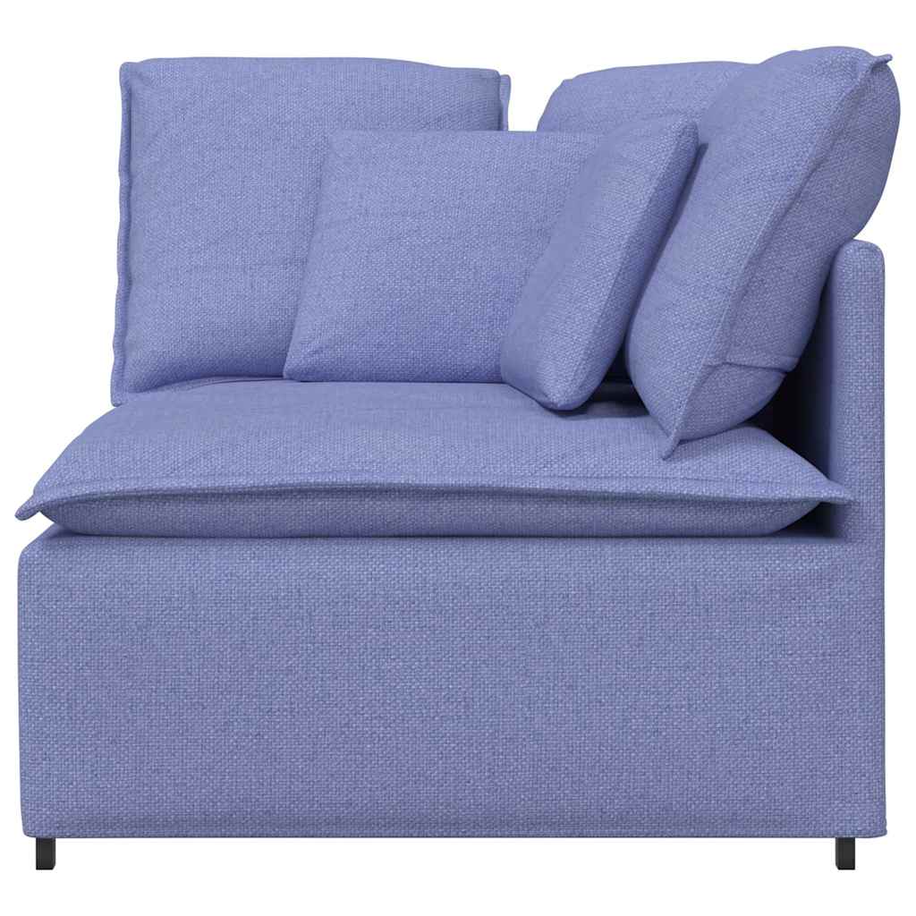 Modulares Sofa Endmodul mit Armlehne Kissen Hellgrau 100 cm