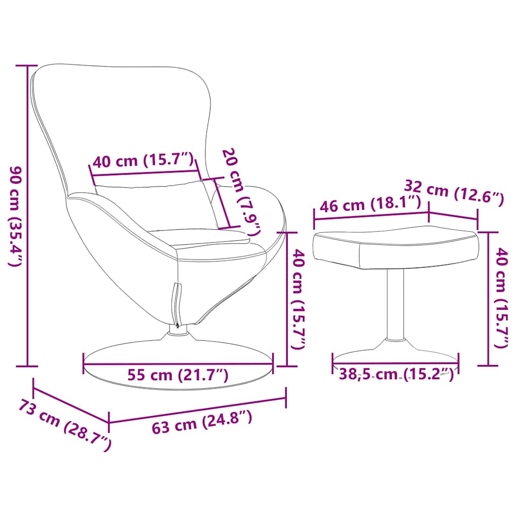 Eiersessel Blau Samt