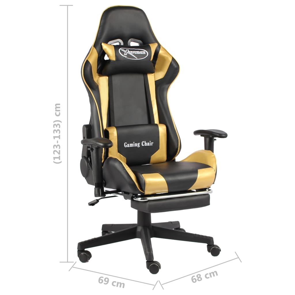 Gaming-Stuhl Drehbar Blau PVC