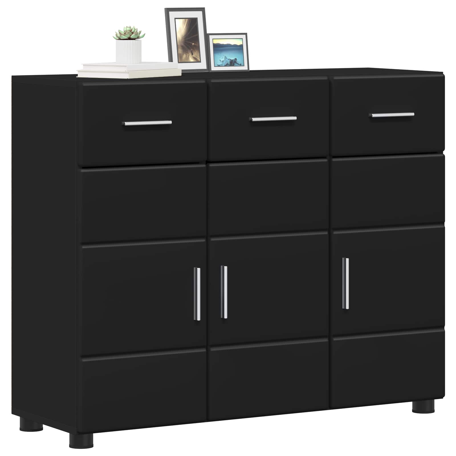 Highboard mit Regal FLORIN Weiß 60 x 35 x 182 cm Holzwerkstoff