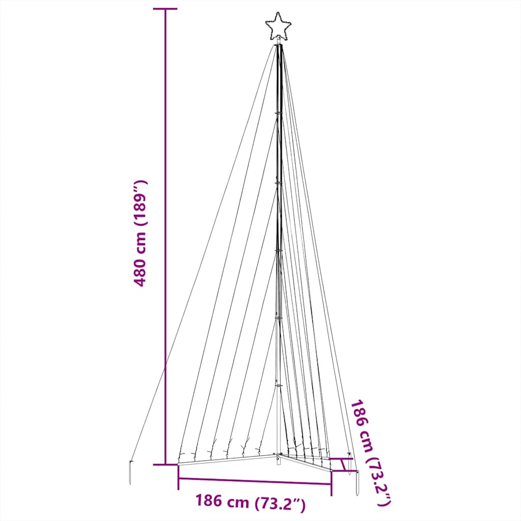 LED Weihnachtsbaum 339 LEDs Warmweiß 187 cm