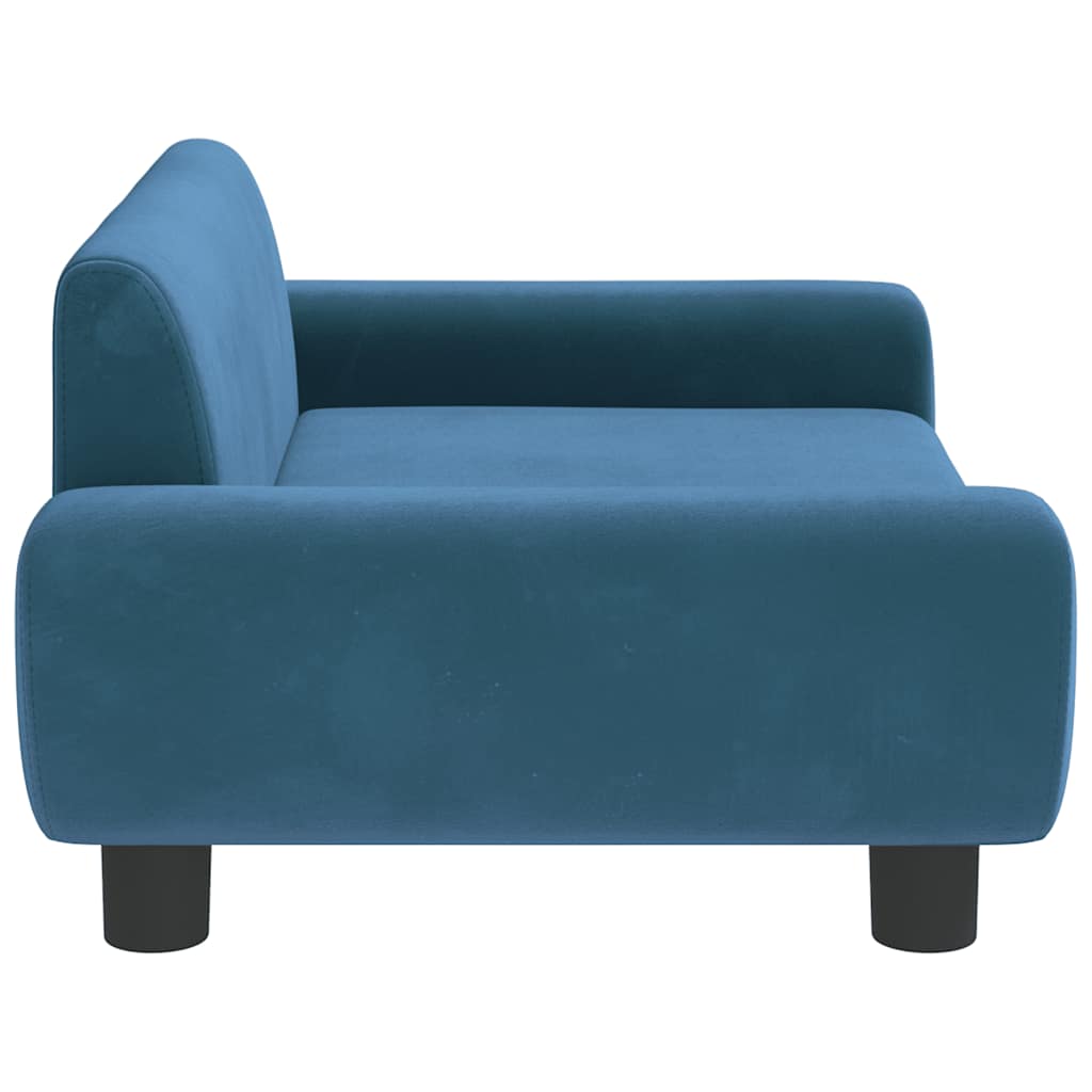 Kindersofa Blau 100x54x33 cm Samt