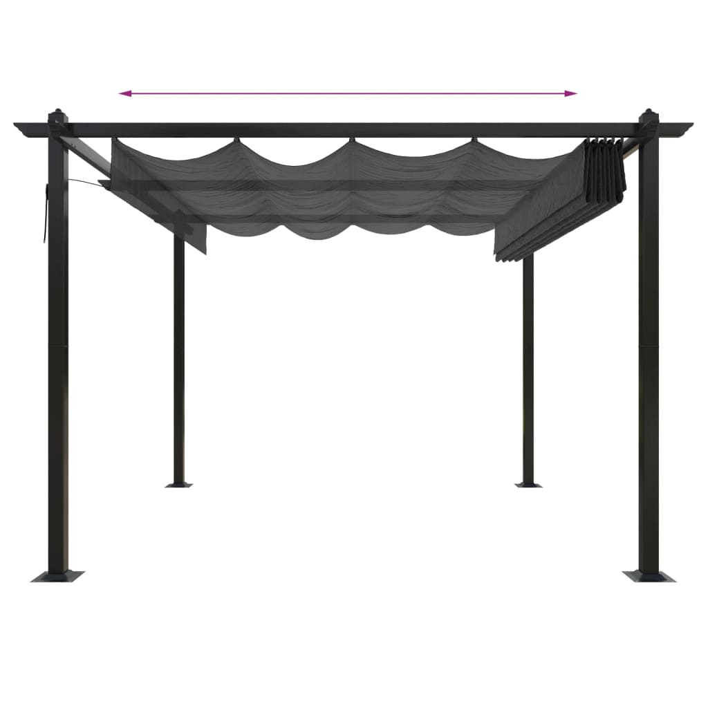 Pavillon mit Ausziehbarem Dach 3x3 m Creme