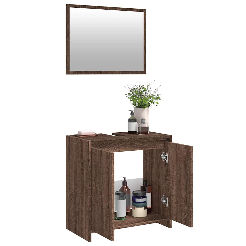 Badmöbel-Set Weiß Holzwerkstoff