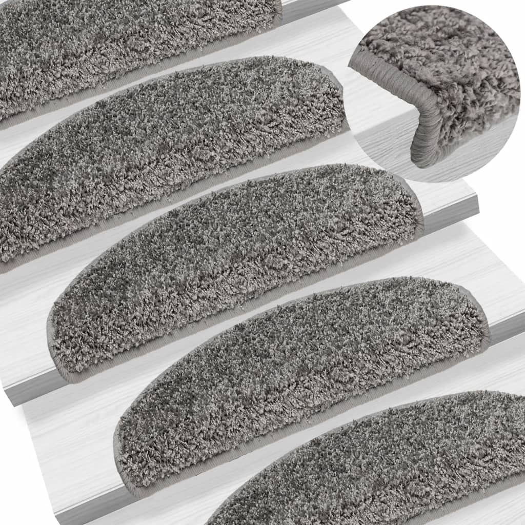 Stufenmatten 15 Stk. 56x17x3 cm Grau Halbrund
