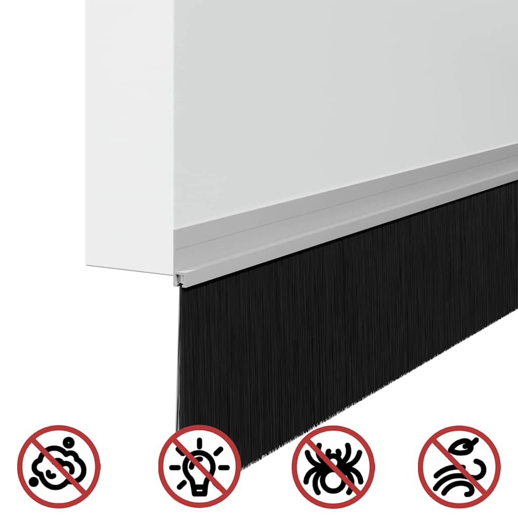 Selbstklebende Türbürstendichtungen 2 pcs Braun 100 cm