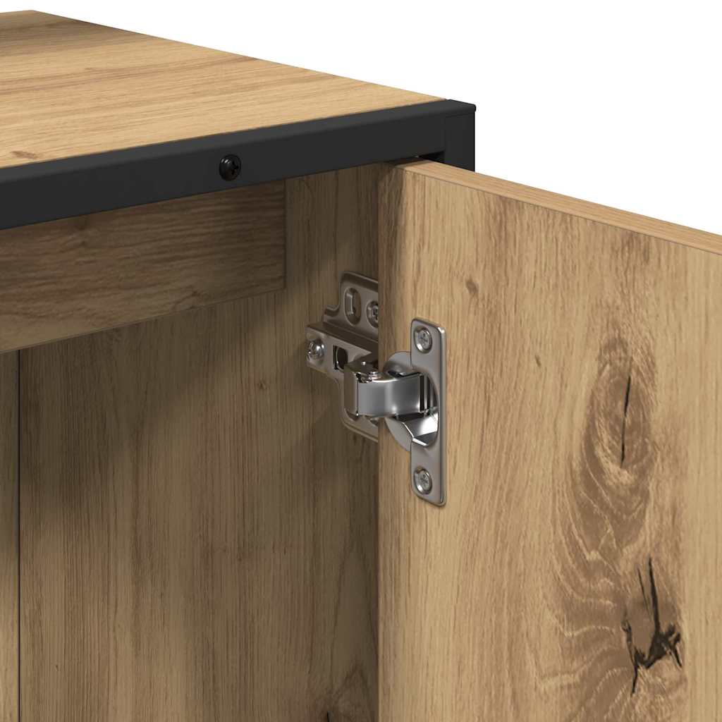 2-tlg. Badmöbel-Set Räuchereiche Holzwerkstoff