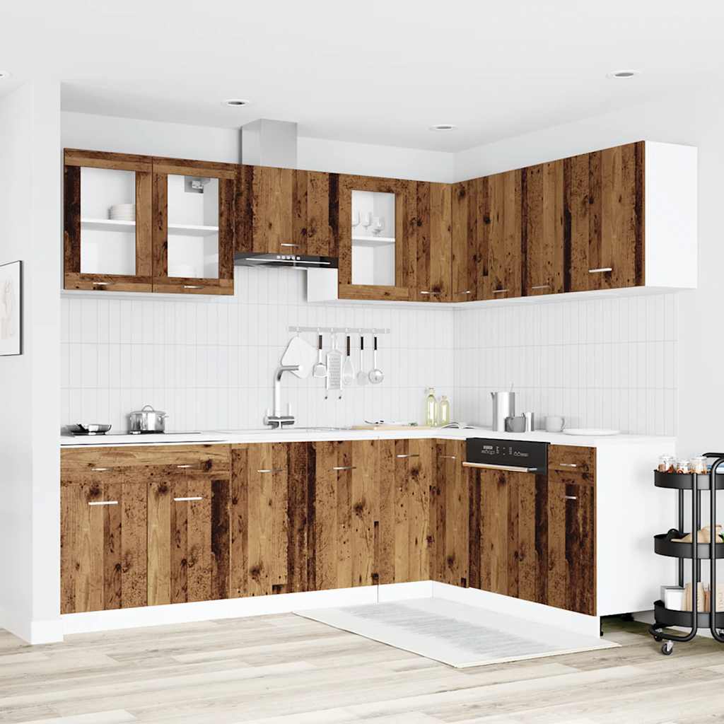 11-tlg. Küchenzeile Lyon Weiß Holzwerkstoff