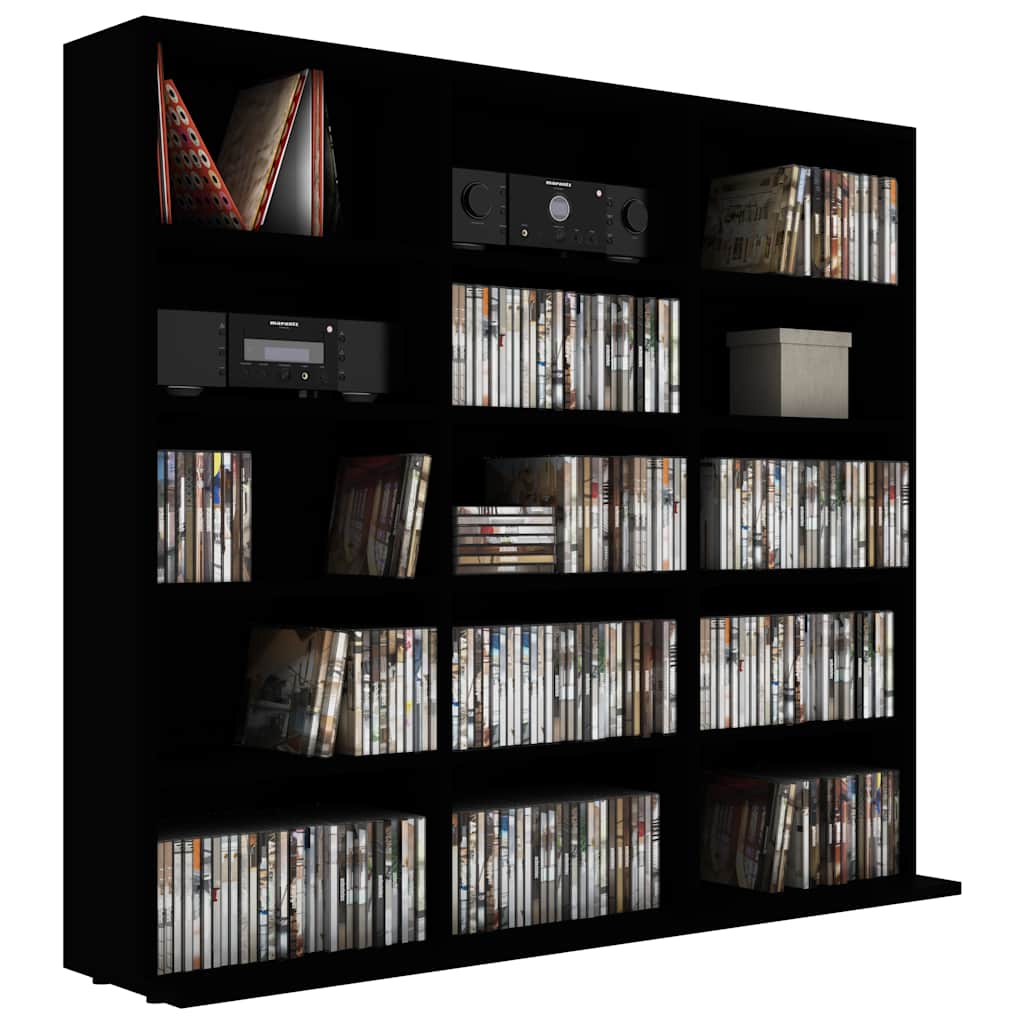 CD Regal Schwarz Eichen-Optik 101 x 23 x 177,5 cm Holzwerkstoff