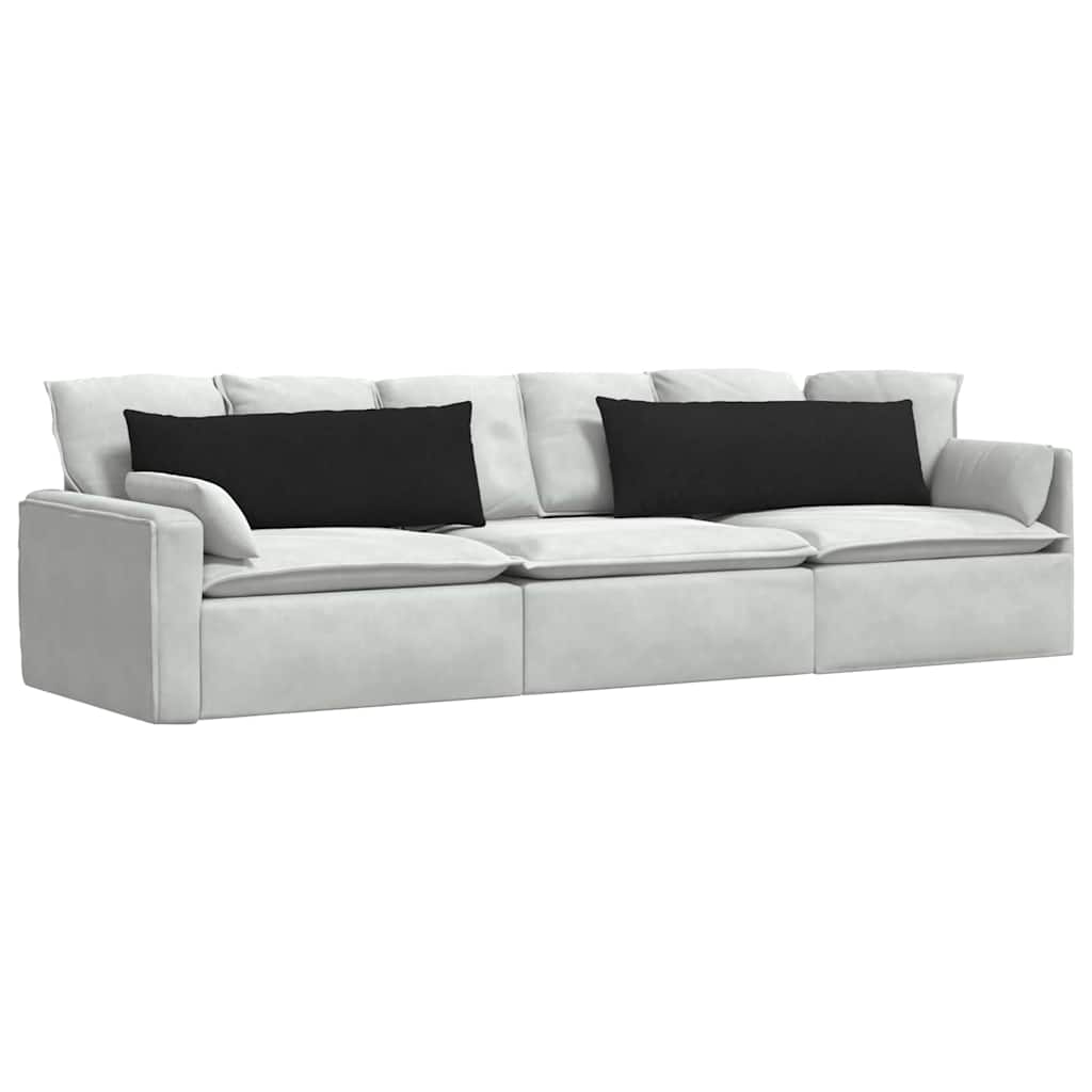Sofakissen 2 pcs Hellgrau 50 x 30 cm Stoff