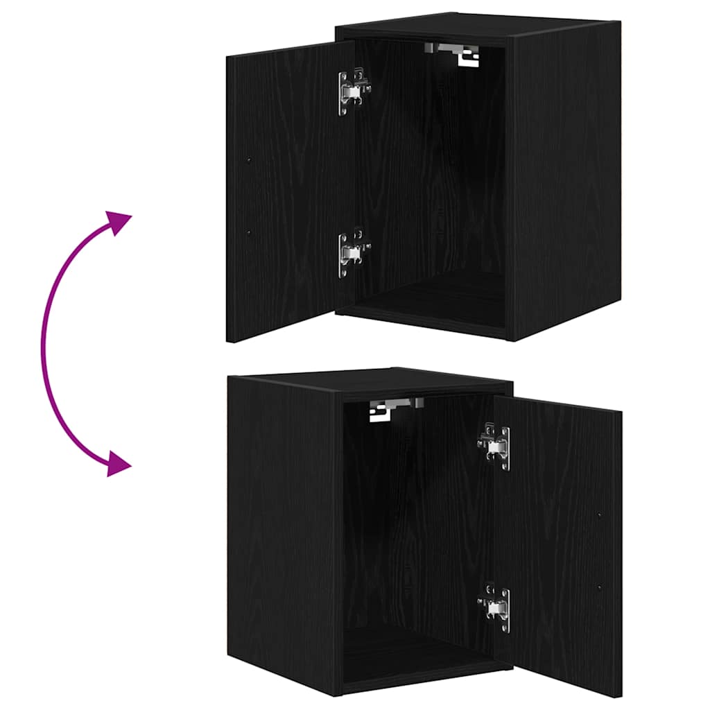 Garagenschränke 2 Stk. Schwarz Holzwerkstoff