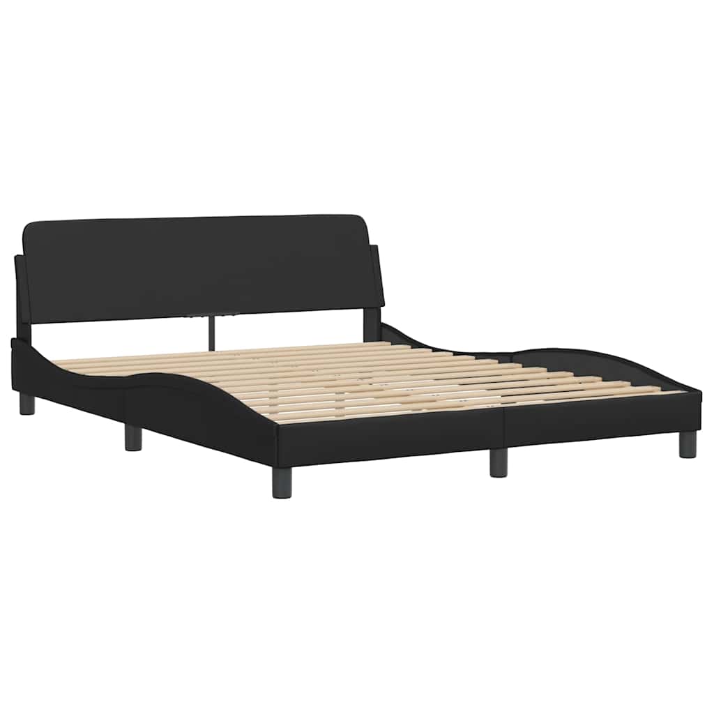 Bettgestell "Dover" Schwarz 80x200 cm Kunstleder