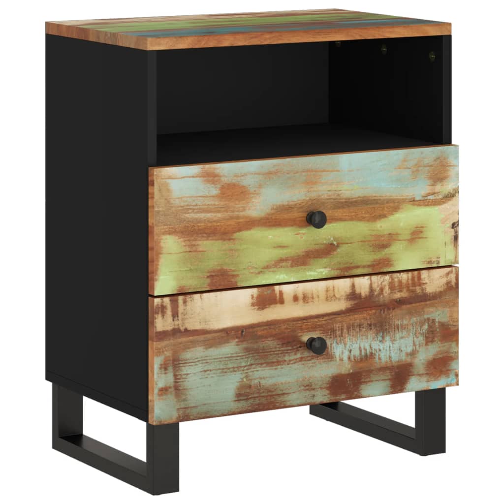 Nachttisch 50x33x62 cm Massivholz Mango & Holzwerkstoff