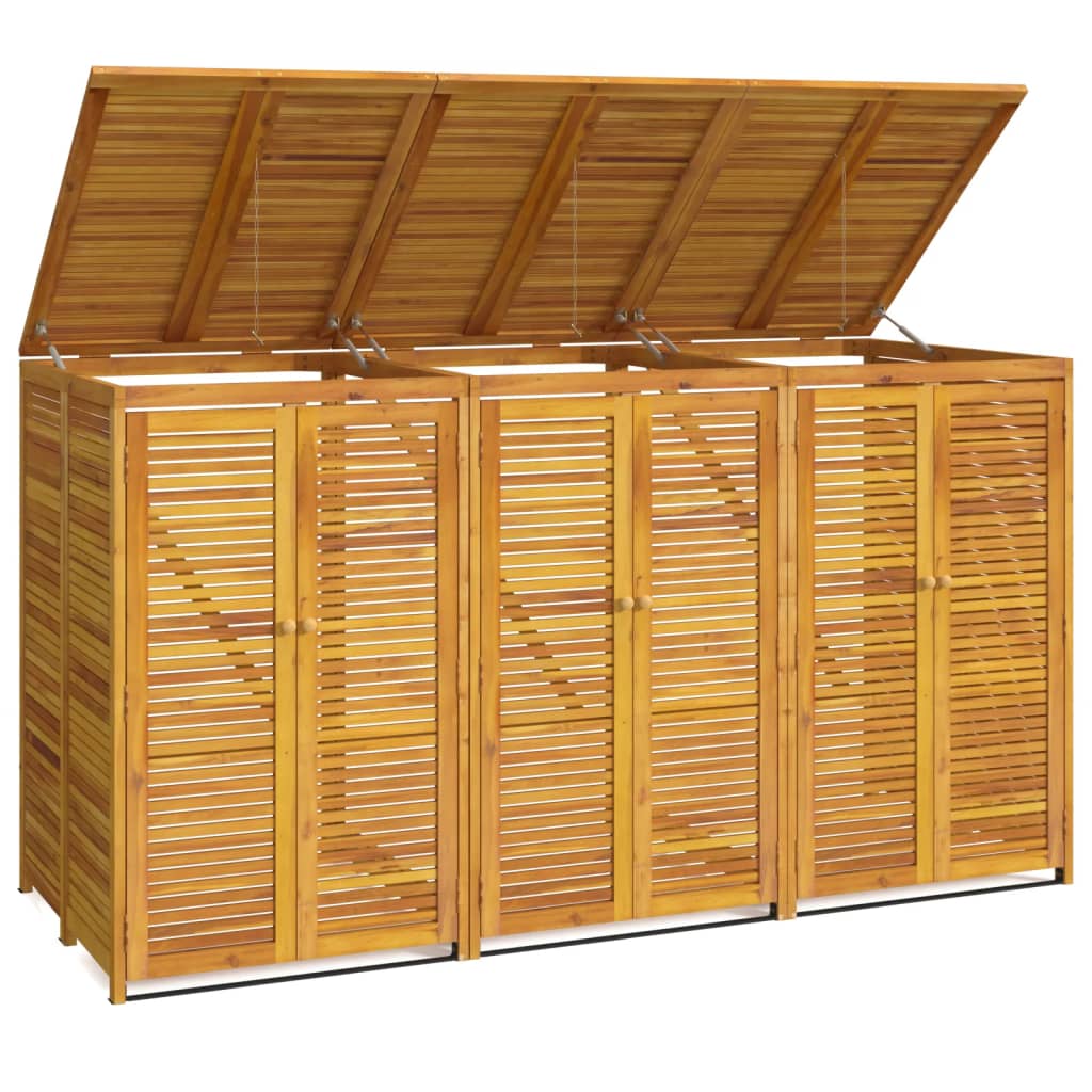 Mülltonnenbox für 2 Tonnen 140x89x117 cm Massivholz Akazie