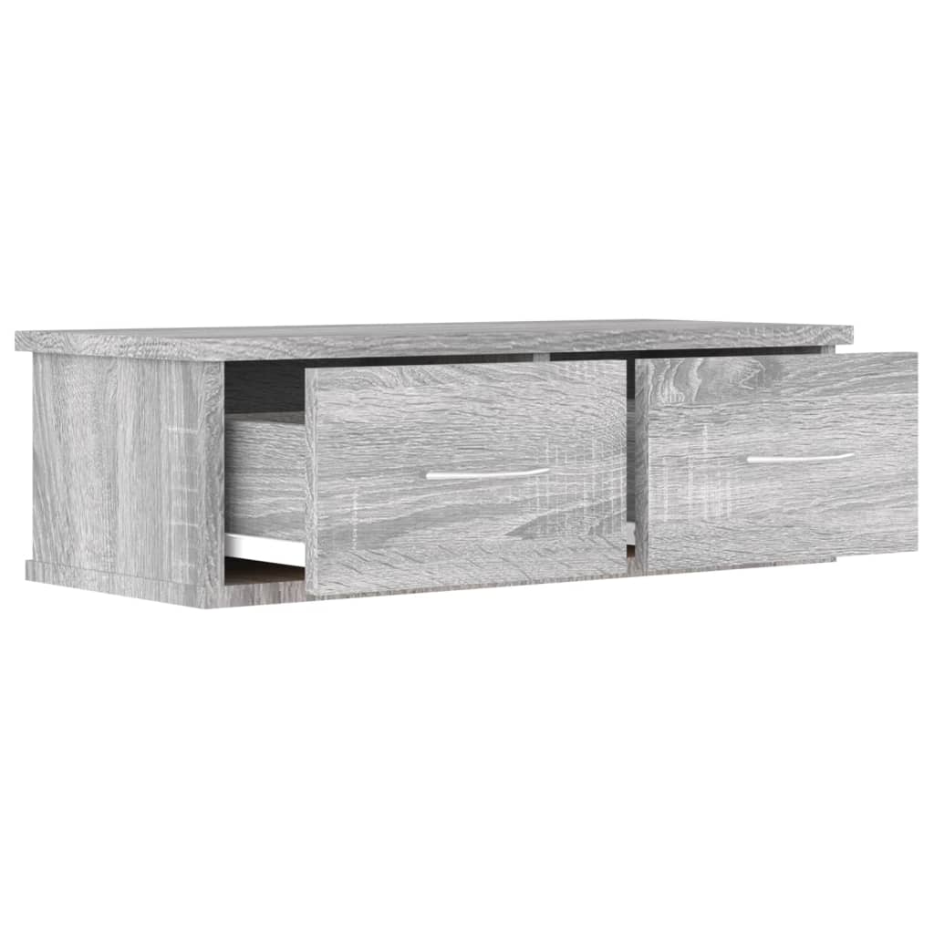 Wand-Schubladenregal Weiß 60x26x18,5 cm Holzwerkstoff