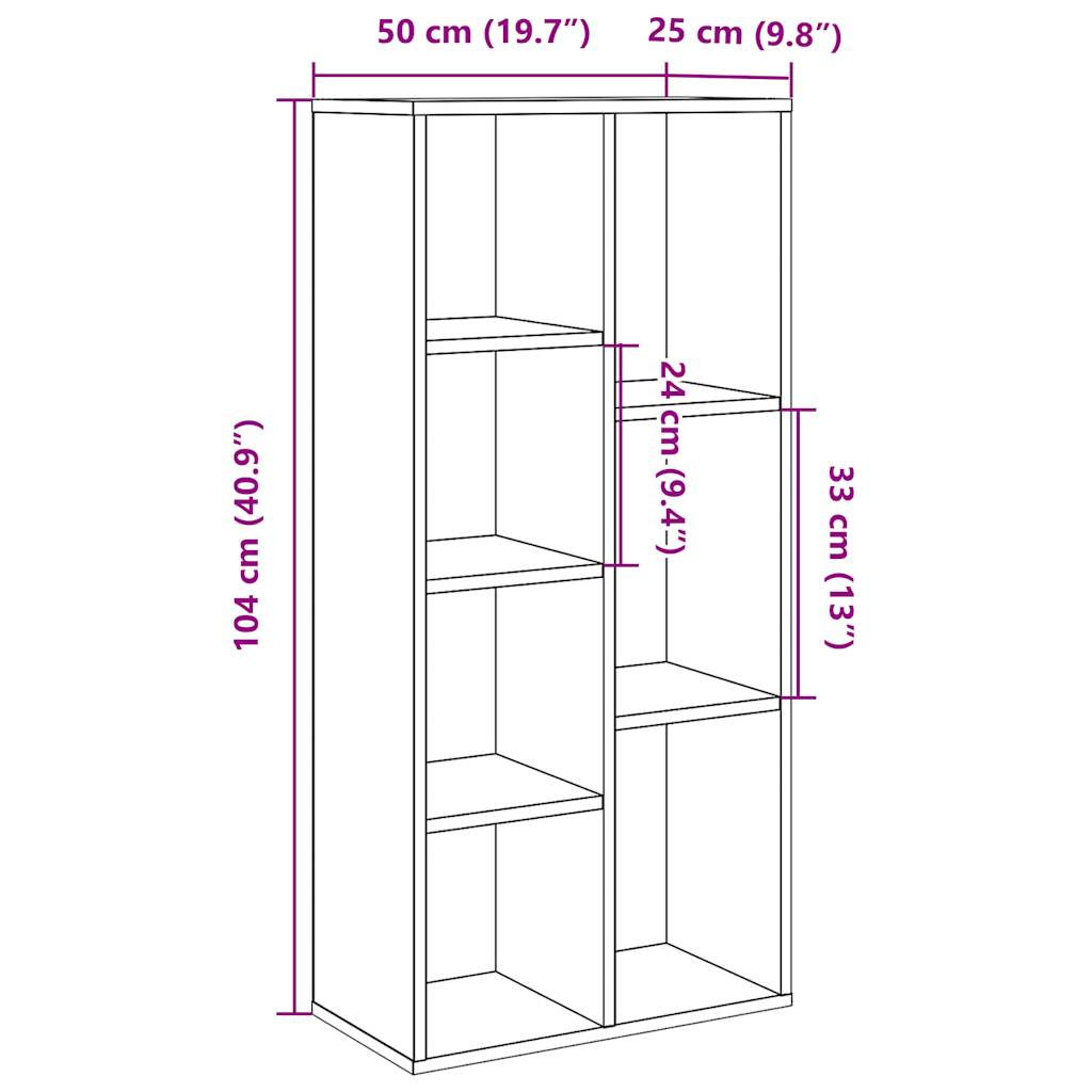 Bücherregal Weiß 50×25×106 cm Holzwerkstoff