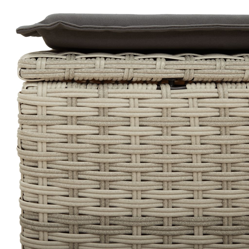 Gartenhocker mit Kissen Schwarz 55x55x37 cm Poly Rattan