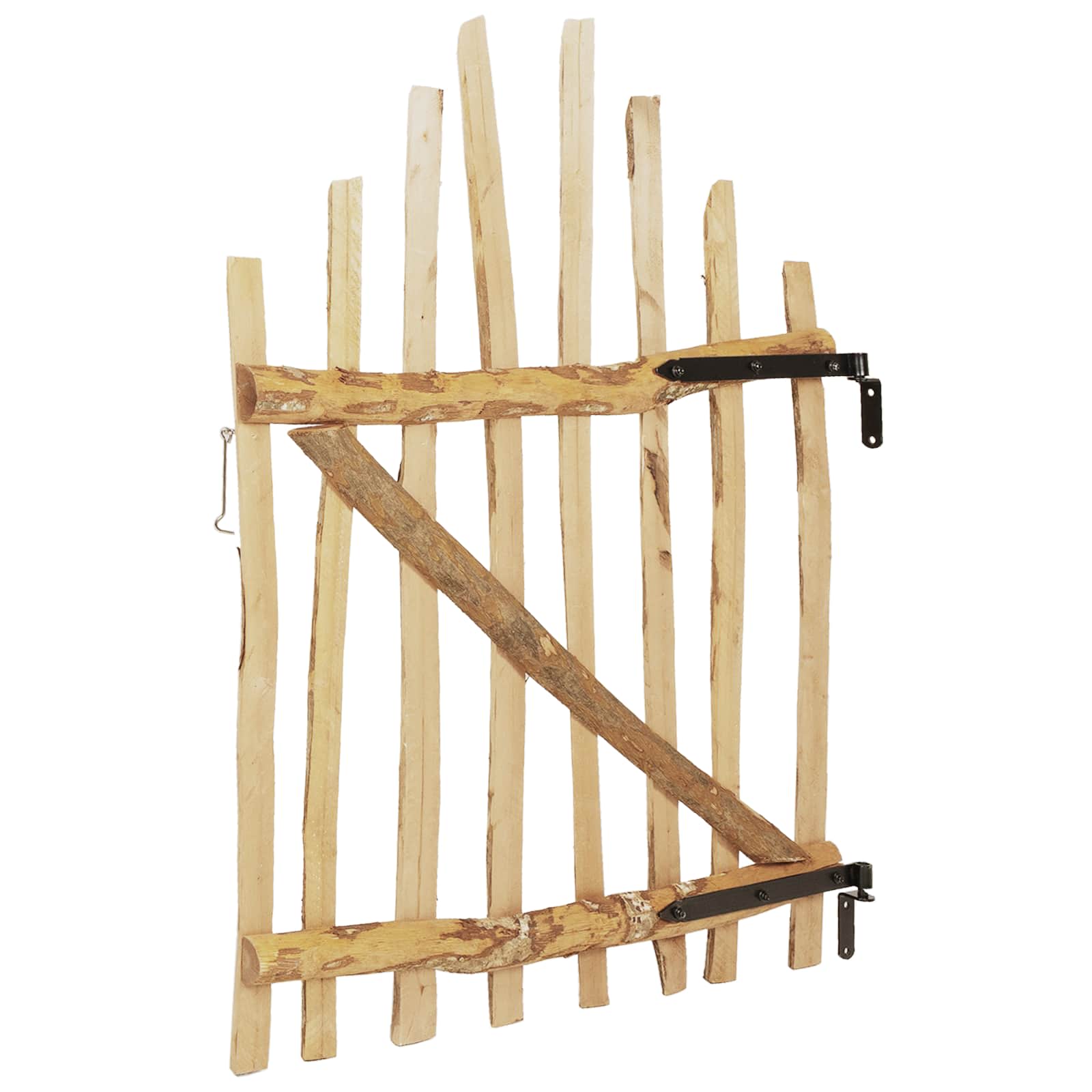 Bogenzauntor 100 x 90 cm Imprägniertes Haselholz Natur