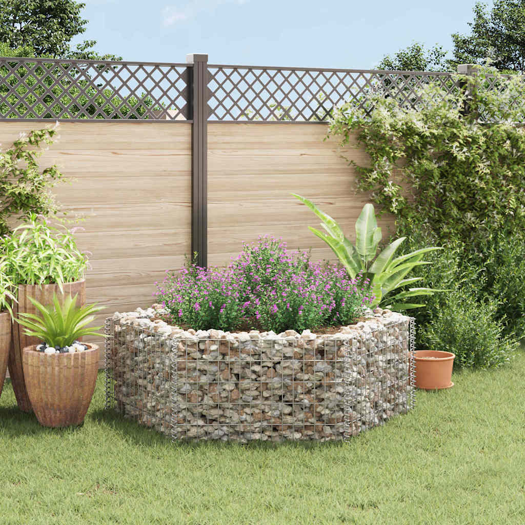 Sechseckiges Gabionen-Hochbeet 100×90×50 cm