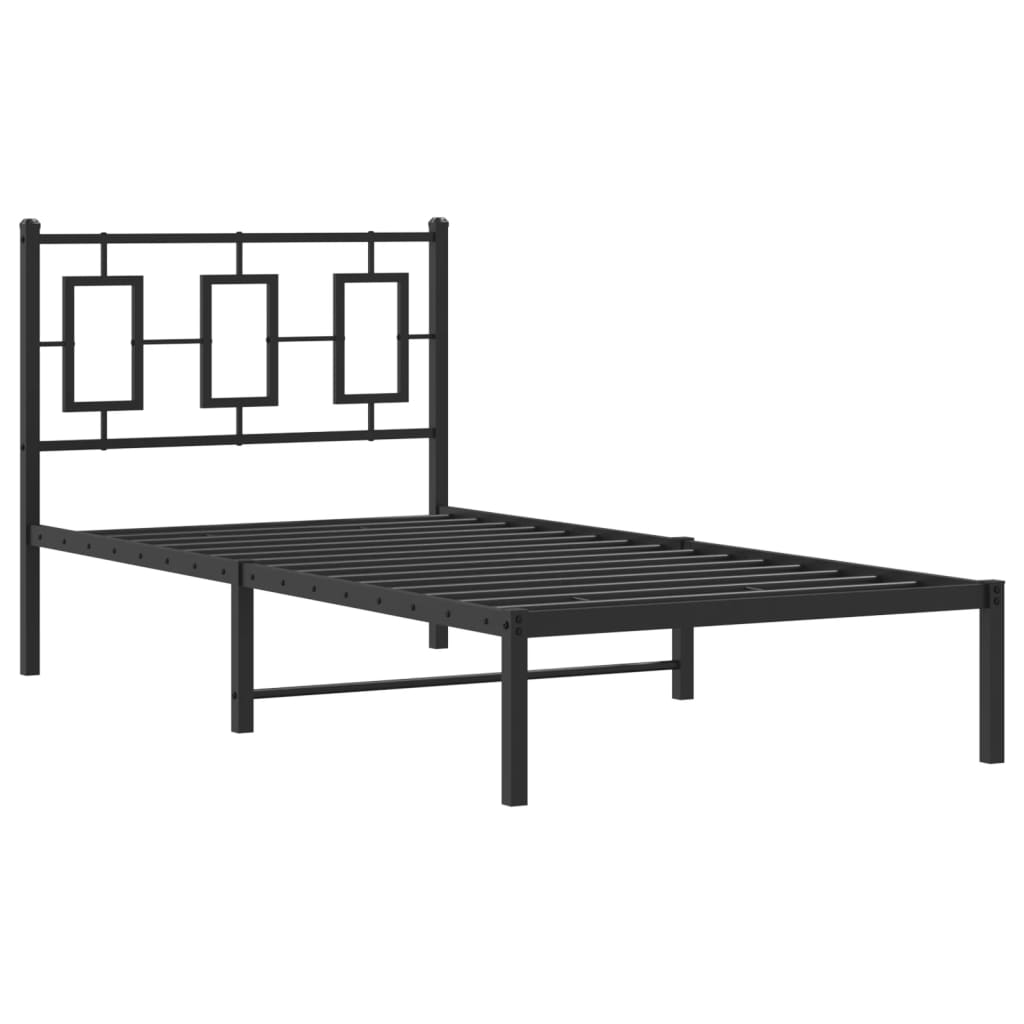 Bettgestell mit Kopf- und Fußteil Metall Weiß 180x200 cm