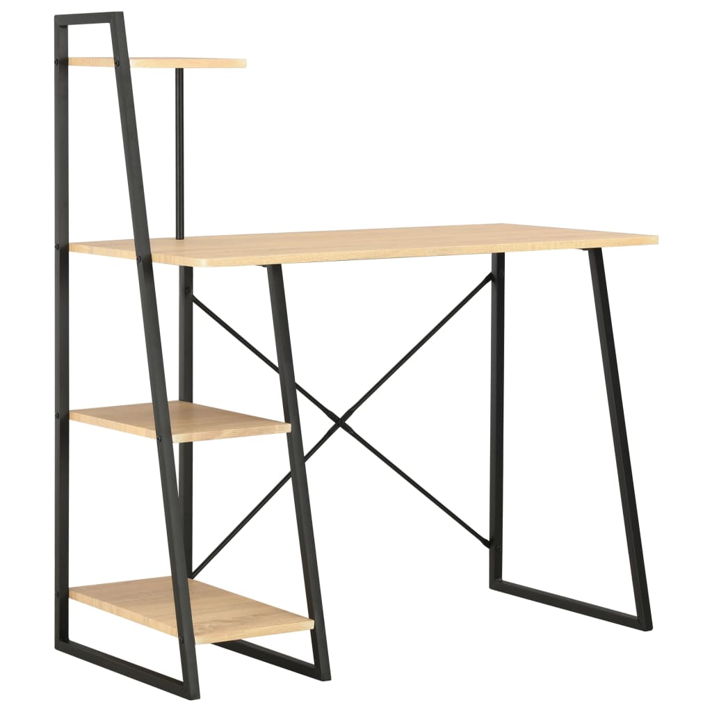 Schreibtisch mit Regaleinheit Weiß 102×50×117 cm