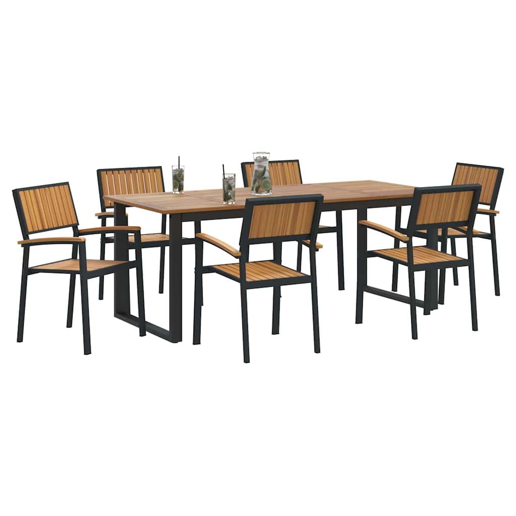 Garten Essgruppe 5 pcs Grau Massivholz Akazie