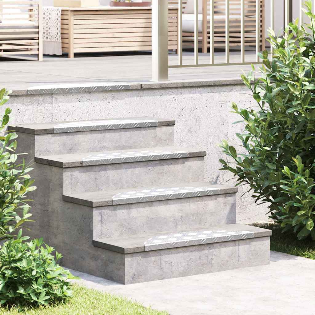 Treppe Tritt Halbmond 5 pcs Silber 60 x 18 x 2,5 cm Aluminium