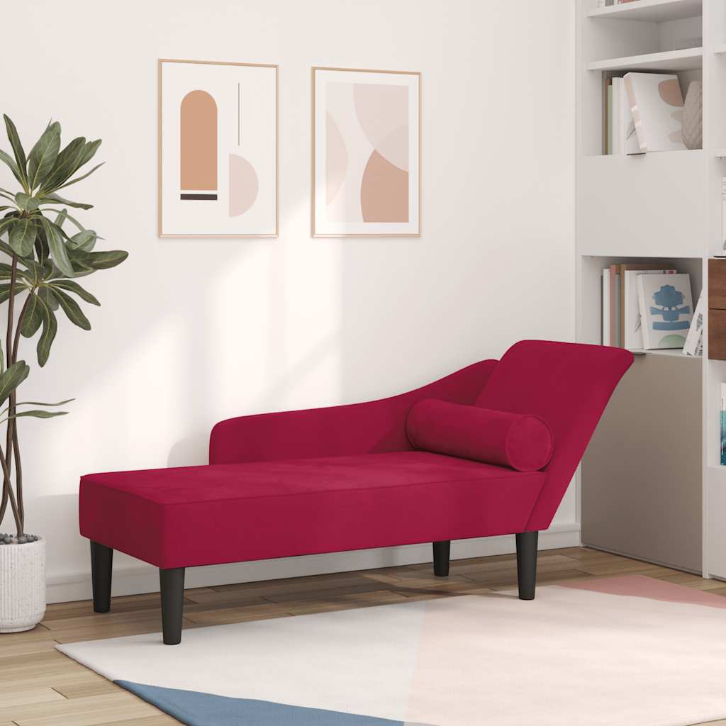 Chaiselongue mit Kissen Rosa Samt
