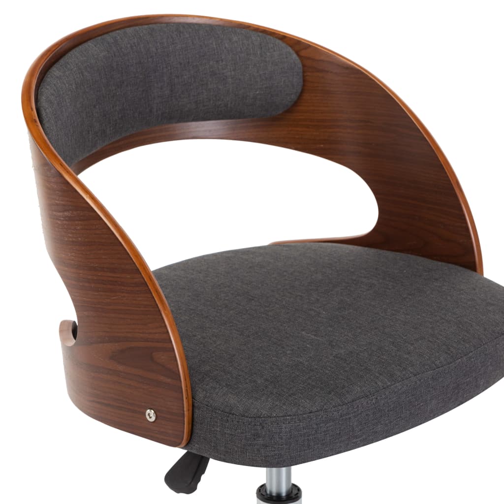 Drehbarer Bürostuhl Taupe Bugholz und Stoff