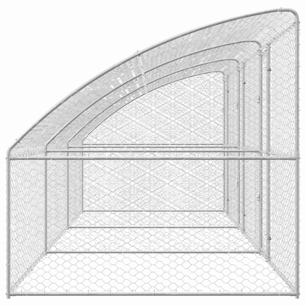Hundekäfig 2 pcs Silber 4 x 2 x 2 m Verzinkter Stahl