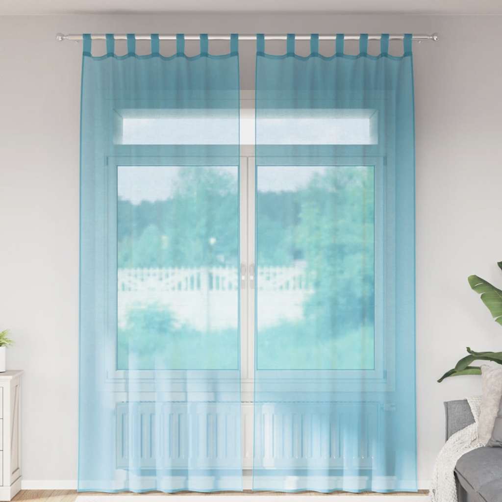Voile Vorhänge mit Ösen 2 Stk. Apfelgrün 140x140 cm