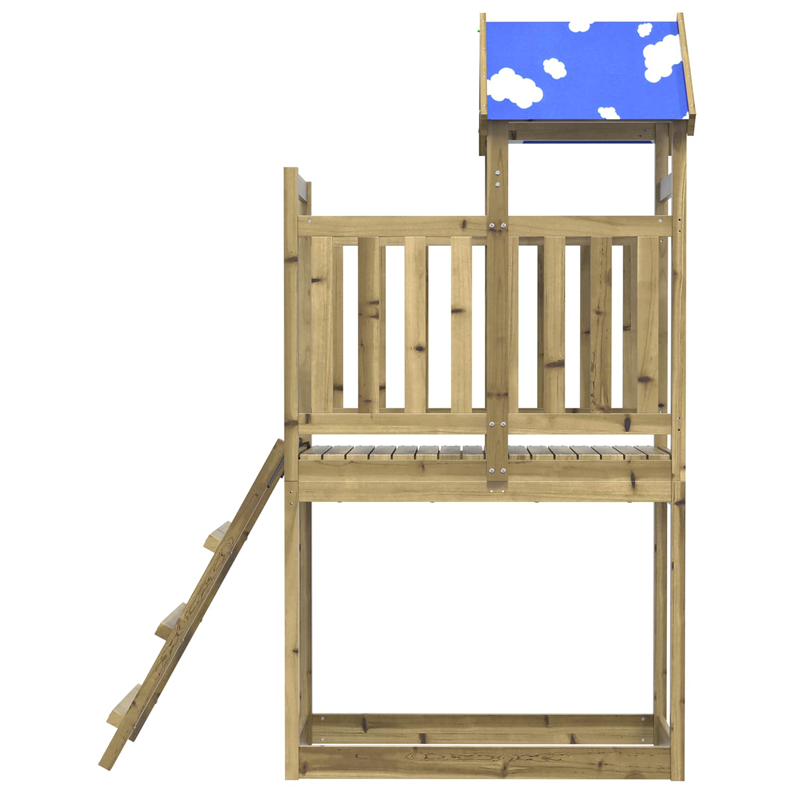 Spielturm Braun 52,5 x 110,5 x 215 cm Massives Kiefernholz
