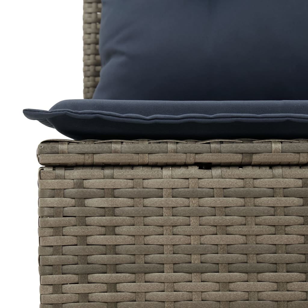 4-teiliges Gartensofa-Set mit Kissen, schwarzes Polyrattan