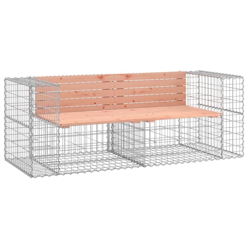Gartenbank aus Gabionen 184x71x65,5 cm Kiefernholz Imprägniert
