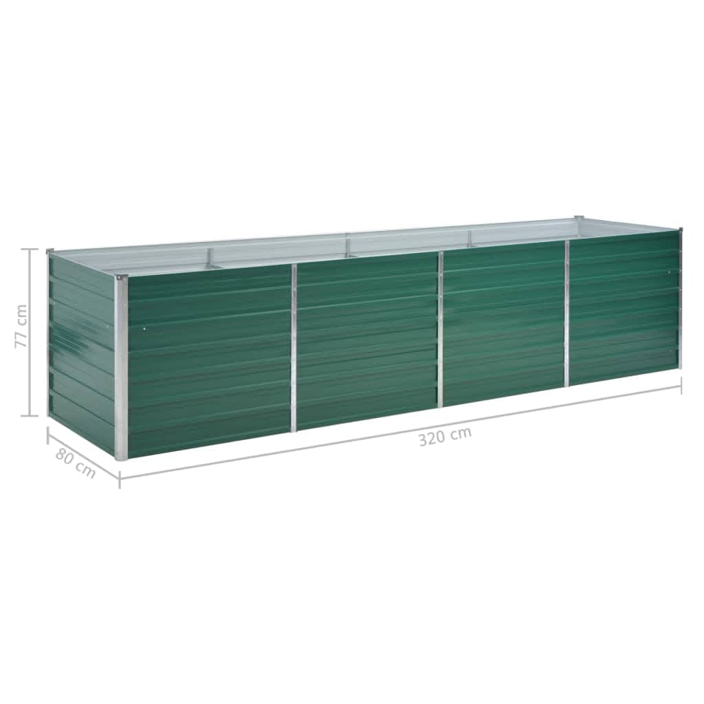 Garten-Hochbeet Verzinkter Stahl 240x80x77 cm Grün
