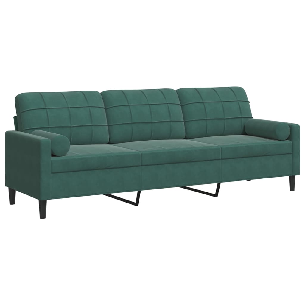 2-Sitzer-Sofa mit Zierkissen Hellgrau 120 cm Samt