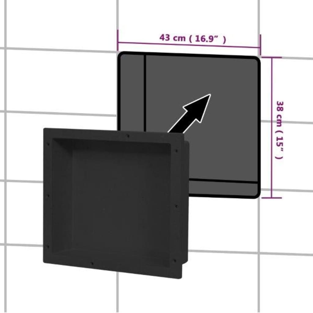 Duschnische Mattgrau 41x36x10 cm