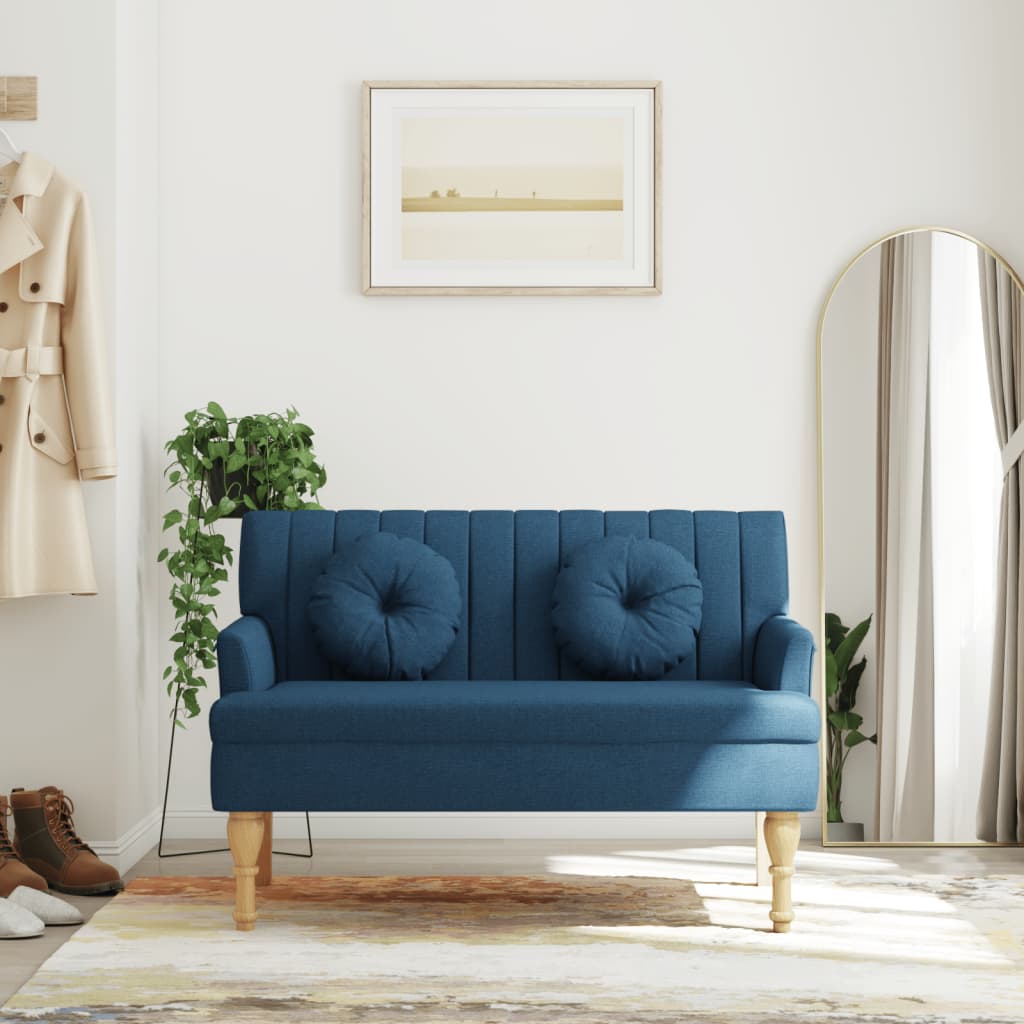 Sitzbank mit Kissen Dunkelgrau 113x64,5x75,5 cm Stoff