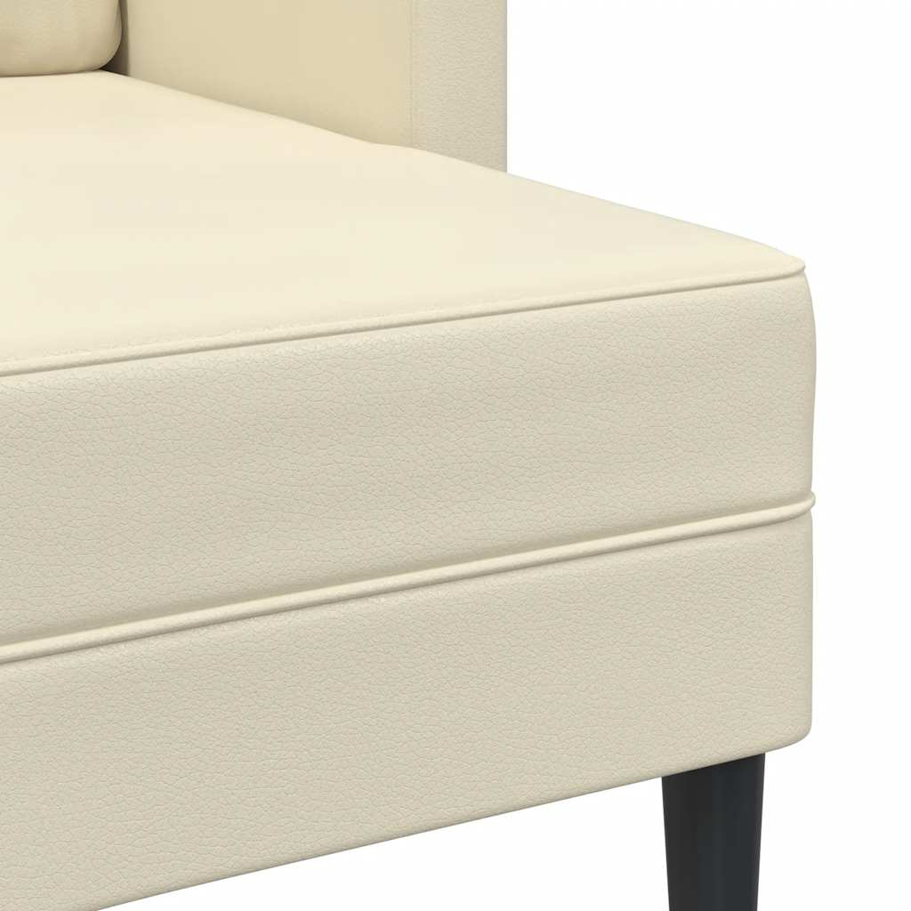 2-Sitzer-Sofa mit Chaiselongue L-förmig Schwarz 125 cm Kunstleder