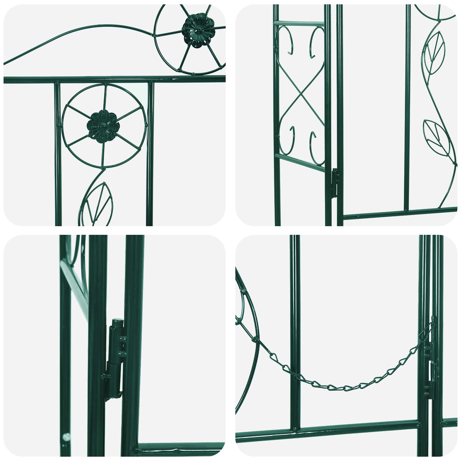Gartenbogen Uni Schwarz 115 x 37 x 226 cm