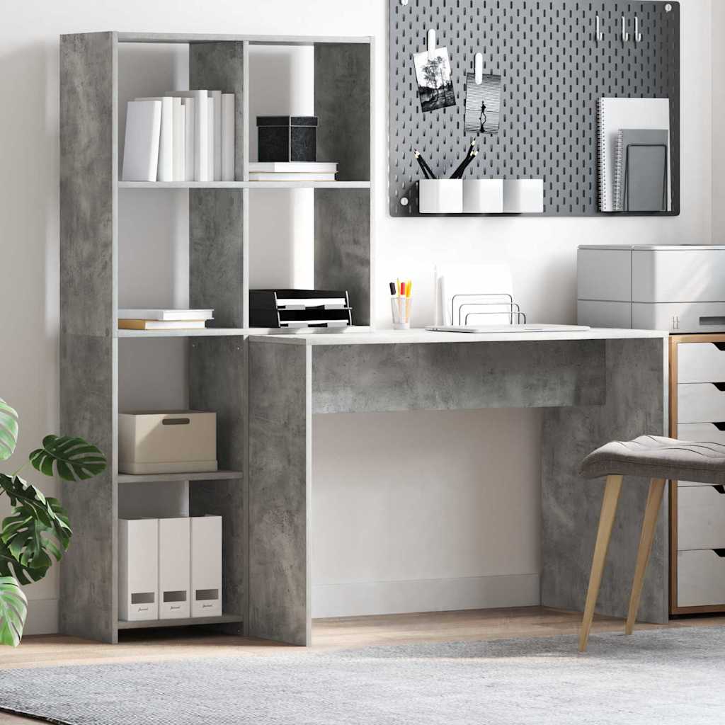 Schreibtisch mit Regal Weiß 138,5 x 55 x 143 cm Holzwerkstoff