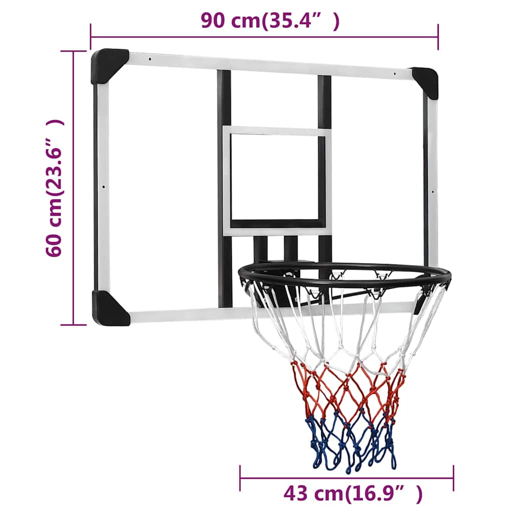 Basketballkorb Transparent 106x69x3 cm Polycarbonat