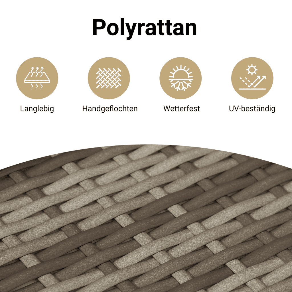 Gartenschrank Schwarz 55x55x111 cm Poly Rattan