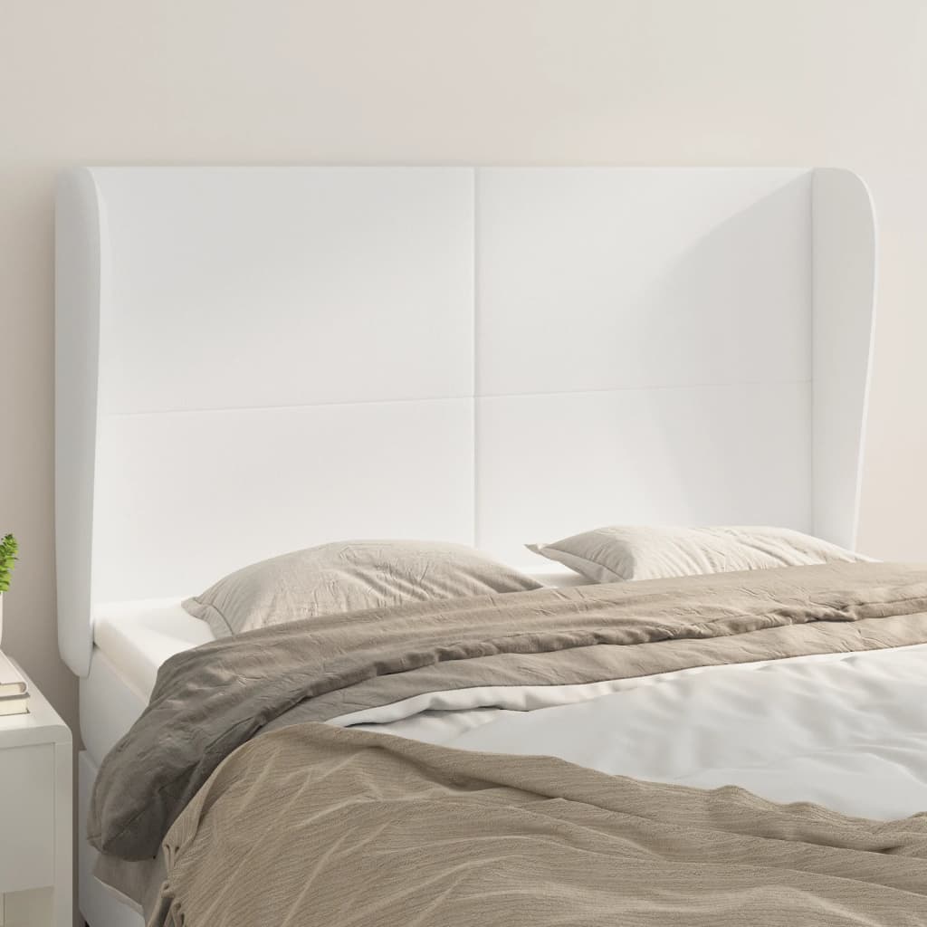 Kopfteil mit Ohren Creme 83x23x78/88 cm Kunstleder